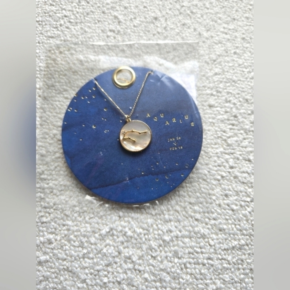 AQUARIUS,Anthropologie,Tai Rittichai, Zodiac Mother-of-Pearl Pendant Necklace